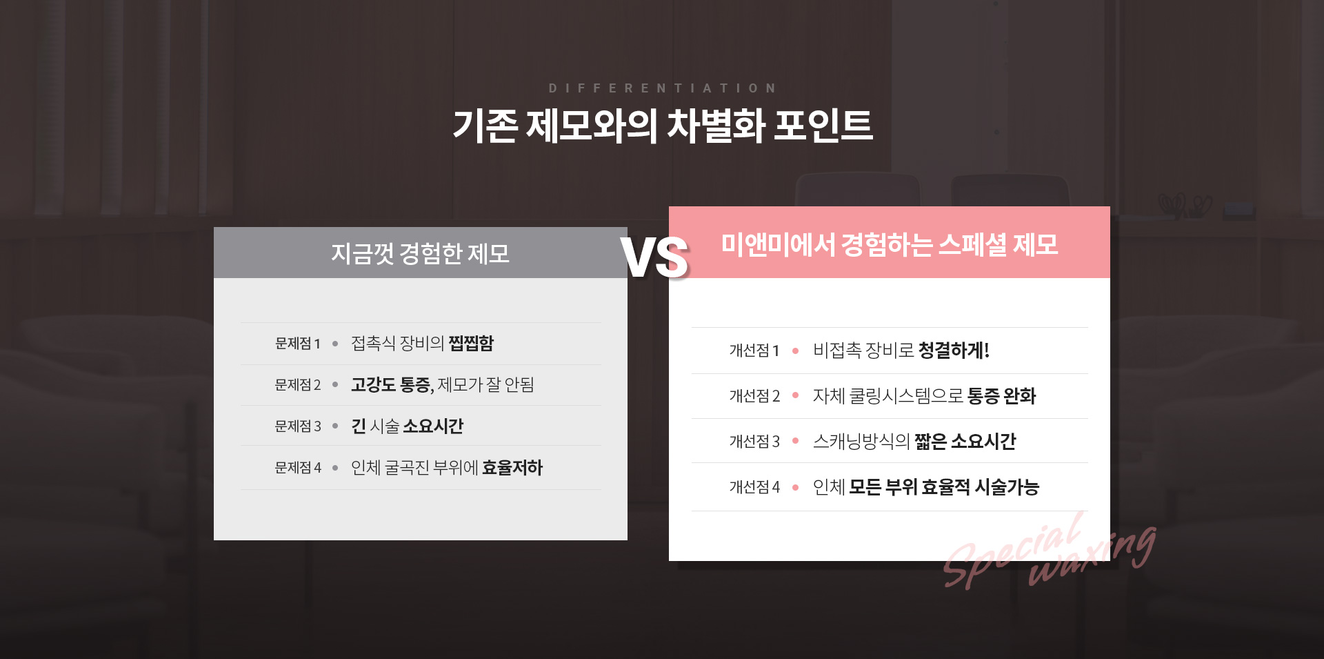 기존 제모와의 차별화 포인트