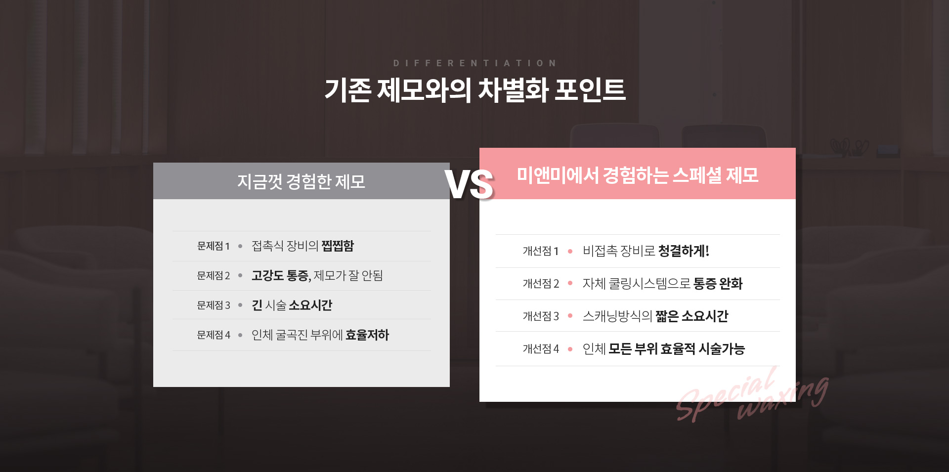 기존 제모와의 차별화 포인트